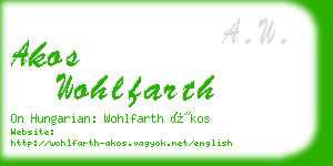 akos wohlfarth business card